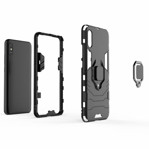 Fodral för Xiaomi Redmi 9A, Stödring, svart