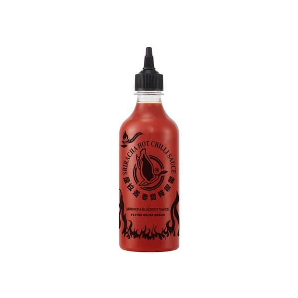 FLYING GOOSE | Sriracha-chilikastike | BLACKOUT | 455 ml