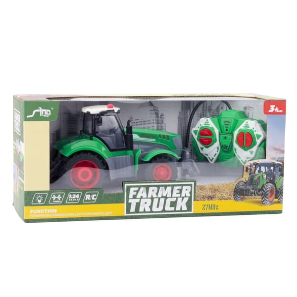 Fjernstyret landbrugstraktor RC Grøn 1:24