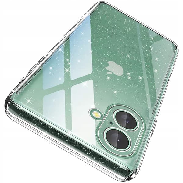 Etui til iPhone 17 KLAR GLITTER SKINNER 2MM + 9H GLAS