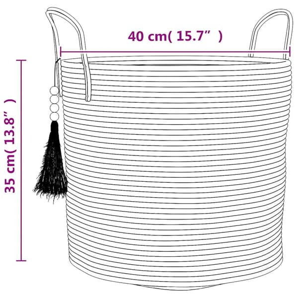 vidaXL Förvaringskorg brun och vit Ø40x35 cm bomull