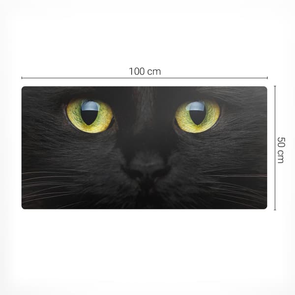 Halkfri gamingmusemåtte katteøje nærbilled 100x50 cm