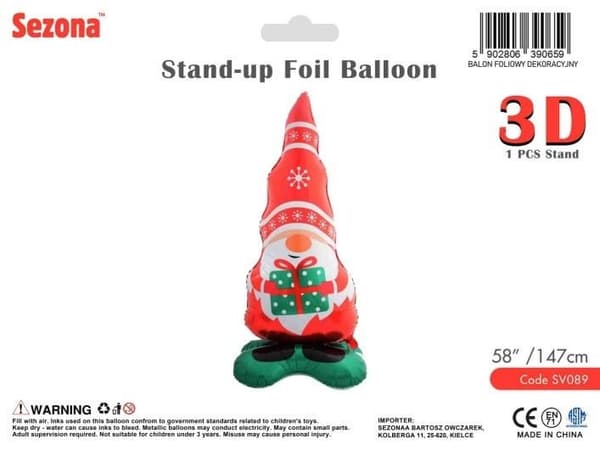 Juleballon julenisse 147cm
