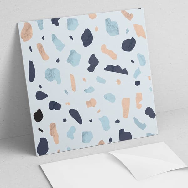 Sæt med selvklæbende vinylfliser abstrakt stenmønster 9x30x30 cm