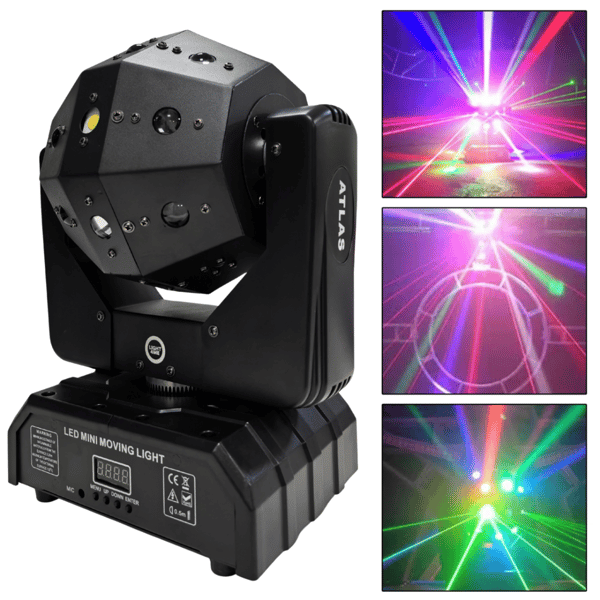 LIGHT4ME ATLAS bevægelig multi-effekt lys 4-i-1 LED DMX