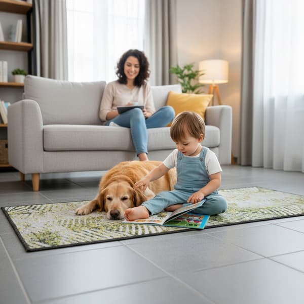 [5] Fløjlstæppe til hjemmet 67x250cm Spindelvæv Gul D6877