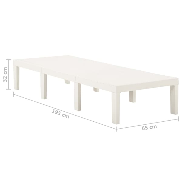 vidaXL Plast liggestol, Hvid