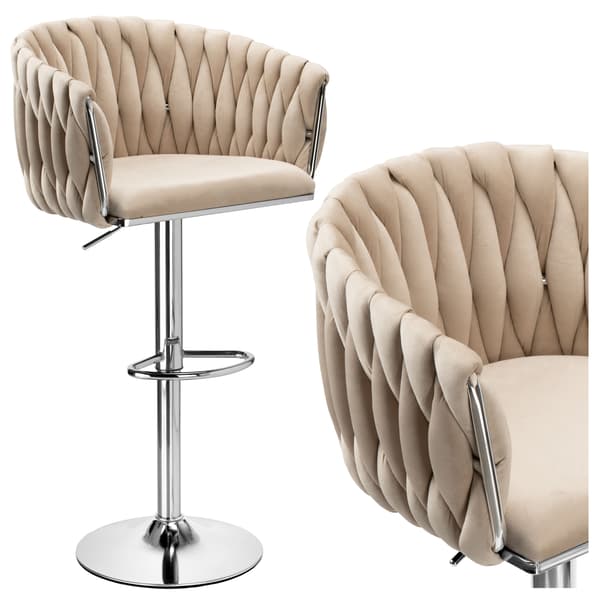 Cofton Krom Beige Velour Barstol