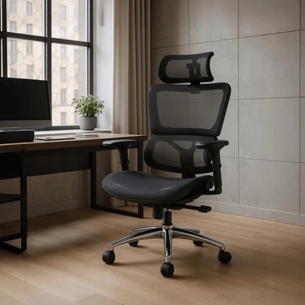 ROYAL Sort Moderne Ergonomisk Drejelig Kontorstol