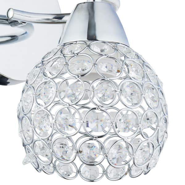 Sølv krystal væglampe Crystal I