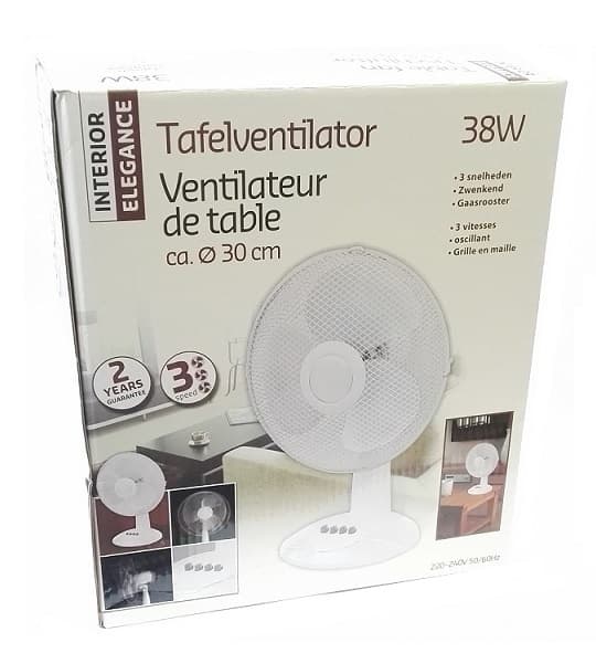 W53 BORDVENTILATOR 38W HVID VENTILATOR 3 HASTIGHEDER