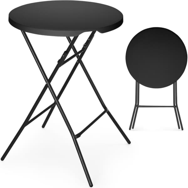 Sammenklappeligt barbord til catering, diameter 80x110 cm - sort