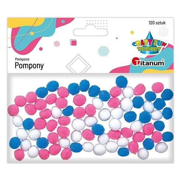 Polyesteripompomit 10 mm sekoitus 120 kpl