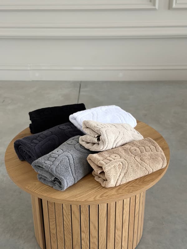 Absorberende badeværelsesmåtte, tyk, fodmåtte, 100% bomuld, sort, 50x70 cm