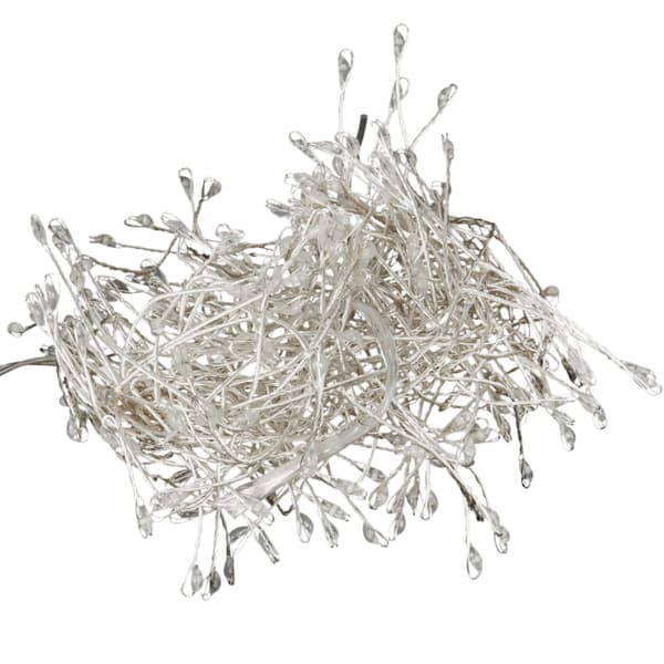 Lamper 240 LED 2,4 meter CLUSTER RICE COLD WHITE BATTERIDREVET