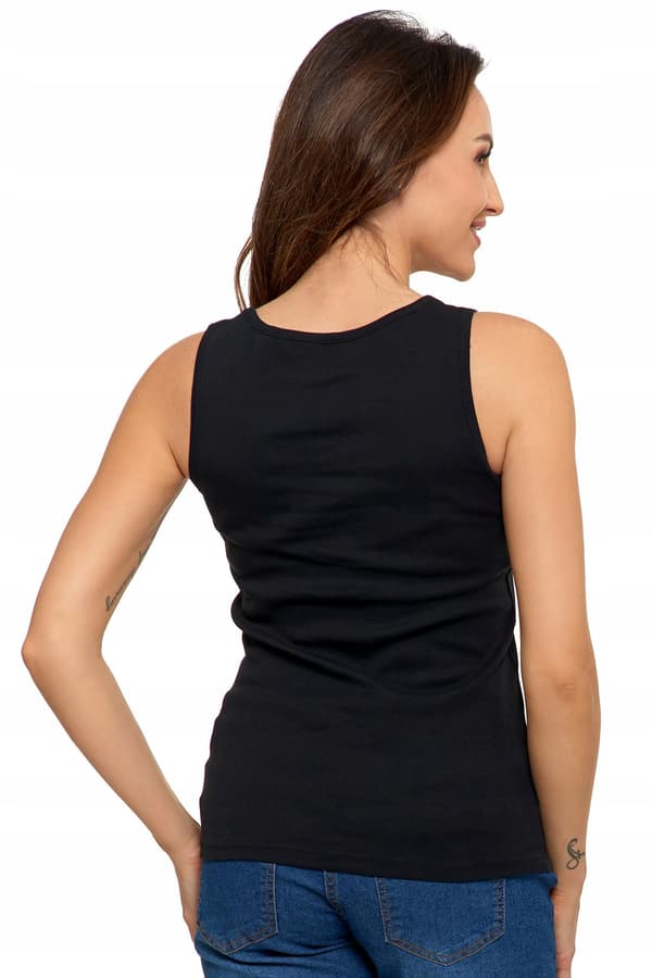 Dame bomulds tanktop med stropper Classic MORAJ M sort