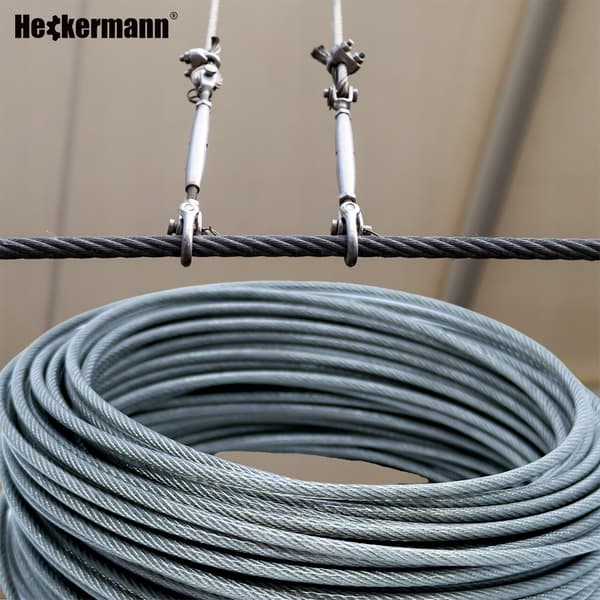 Rustfrit stålkabel 30m 3mm med tilbehør Heckermann 68in1