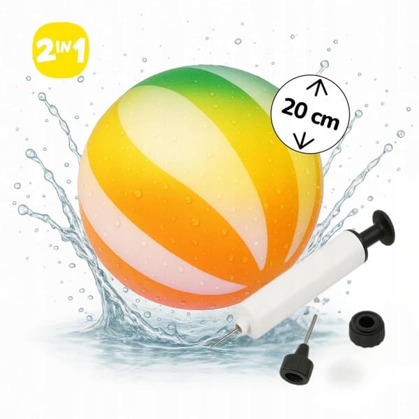 2-in-1 kumipallo - sukellusta ja rantaa varten lapsille Ø20cm