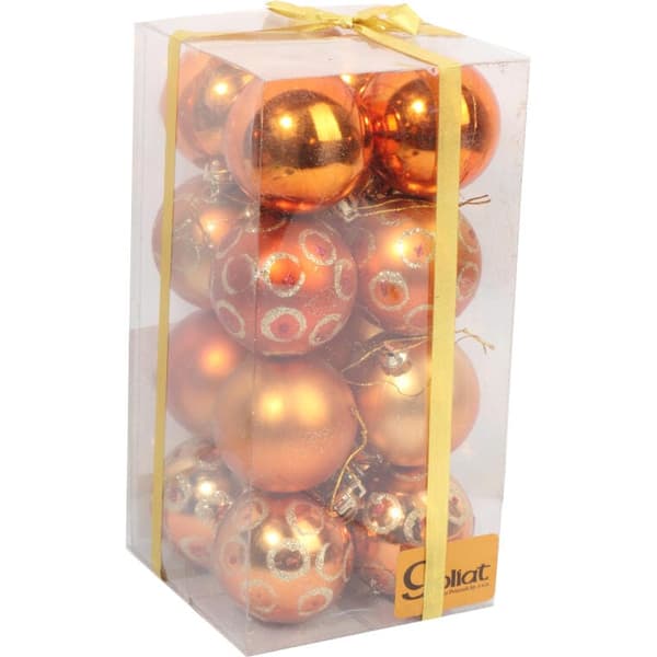 SET MED 16 ORANGE PLASTBOLLAR 6 CM