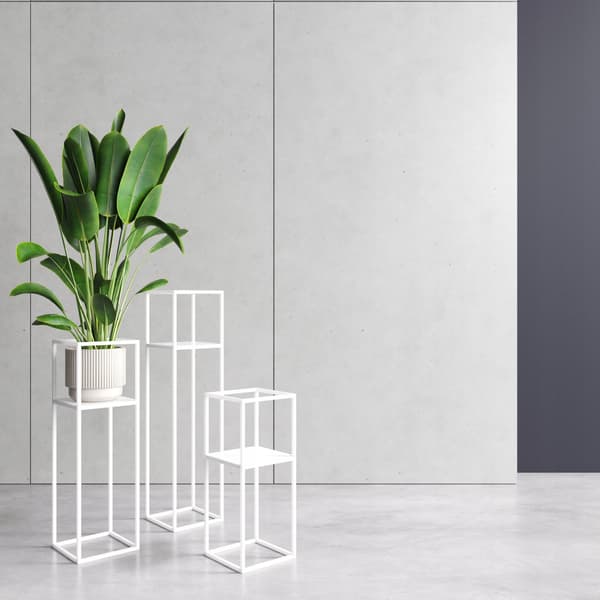 Metall Loft Lille L Vit Blomställning 19x19x77