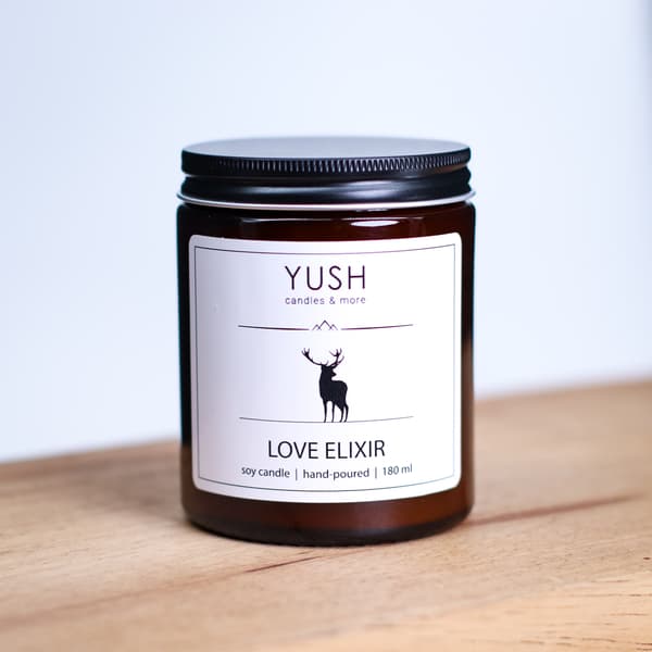 Love Elixir - Duftlys Soja, Bergamot, Mandarin - YUSH - 180ml