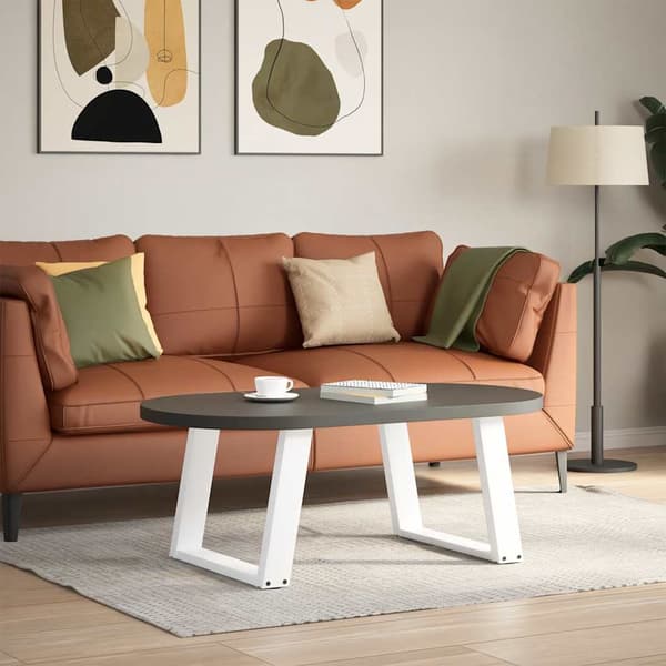 vidaXL sofabordsben, 2 stk., hvide, 60x(42-43) cm, stål