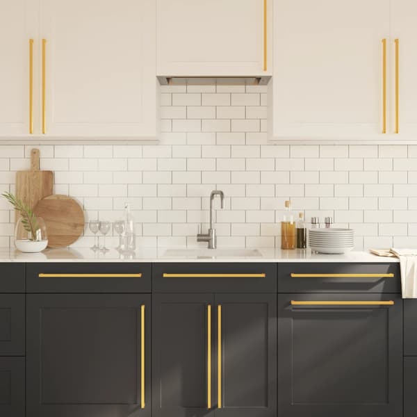 vidaXL skabsgreb, 10 stk., guld, 480 mm, rustfrit stål