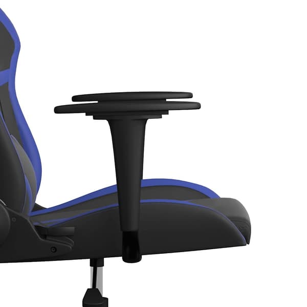 vidaXL massage-gamingstol, sort og blå, kunstlæder