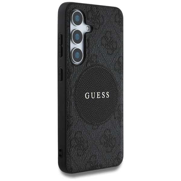 Guess 4G Round Patch Classic Logo MagSafe-etui til Samsung Galaxy S25, sort