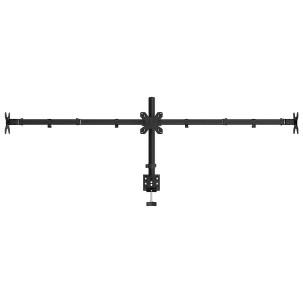 vidaXL trippel skærmstativ, sort, stål, VESA 75/100 mm