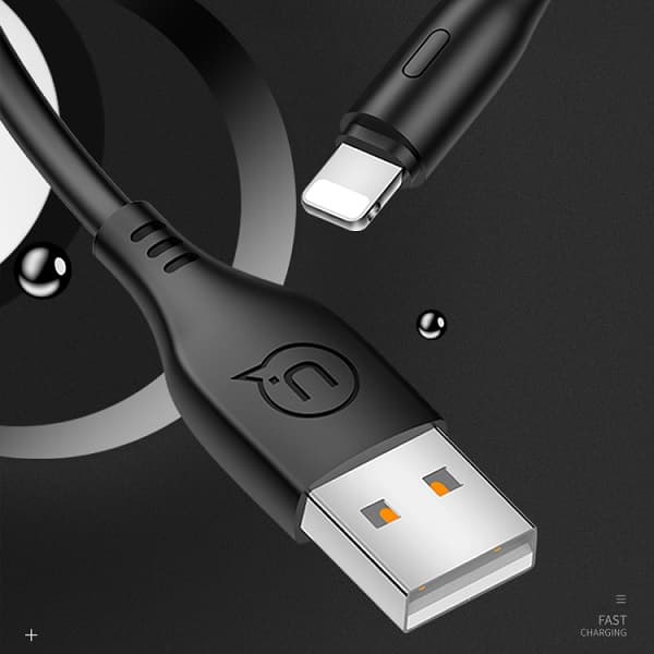 USAMS U18 USB-A - Lightning 2A -pikalatauskaapeli 1m musta