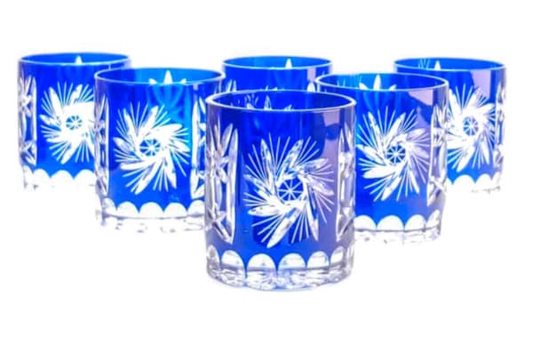 Koboltkrystal whiskyglas 280 ml Olivenkværn