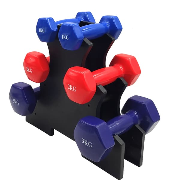 6-delat hantelsæt 1-2-3 kg