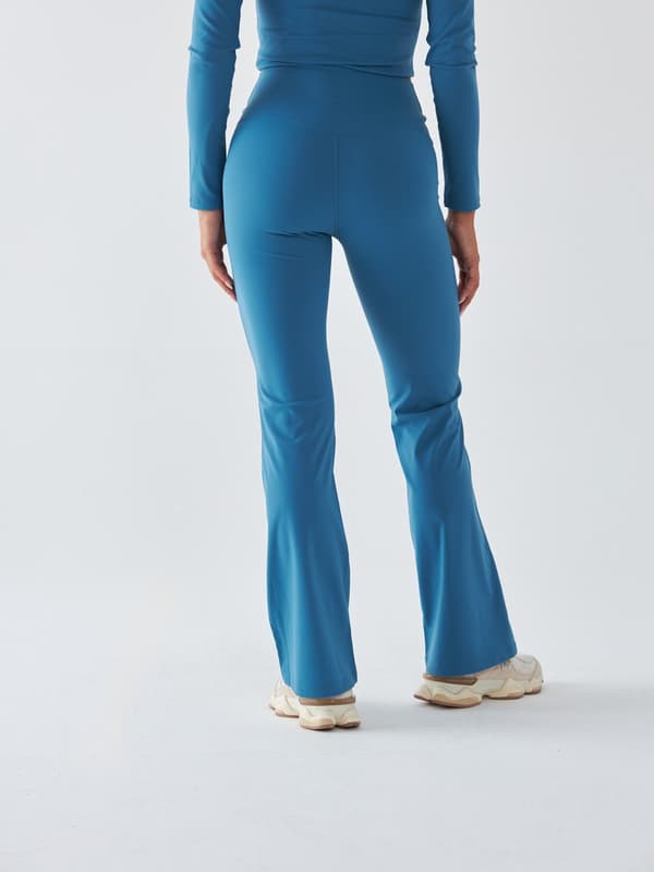 Blå utsvängda leggings - Morning Dew S