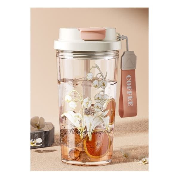 Mugg, vattenflaska med sugrör och pip 550 ML BD29