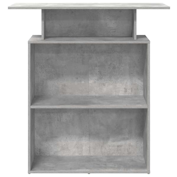 vidaXL Receptionsdisk betongrå 100x40x104 cm limträ
