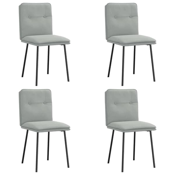 vidaXL Matstolar, set om 4, ljusgrå, klädda i sammet