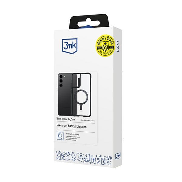 3mk Satin Armor-cover MagSafe til Galaxy S23 5G, sort