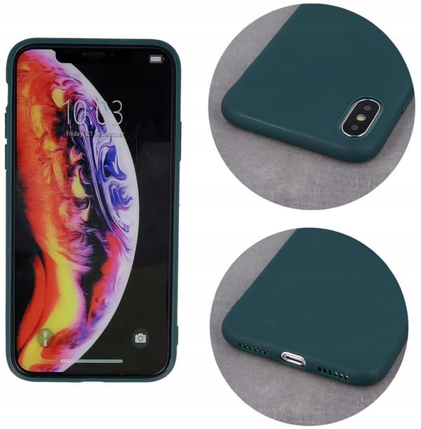 Etui til iPhone 13 Silikone Mat Grøn Bagside Slim+ 9H Glas