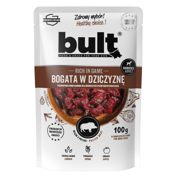 VÅDFODER TIL HUNDE, BULT POSE, MÅLTID MED BLANDING AF SMAGSSTOFFER, 40x100g