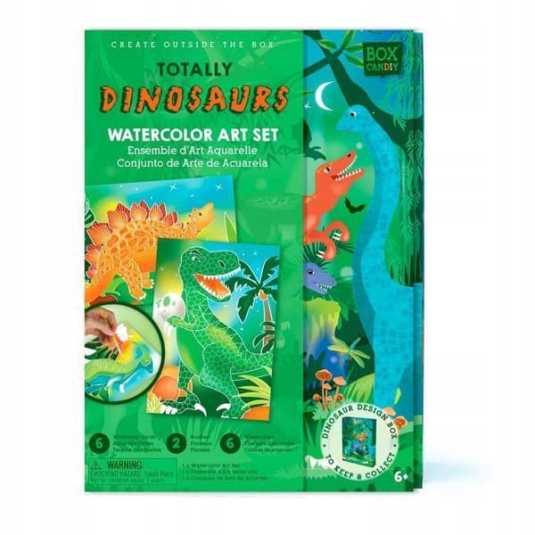 Akvarelli dinosaurus karkkirasia
