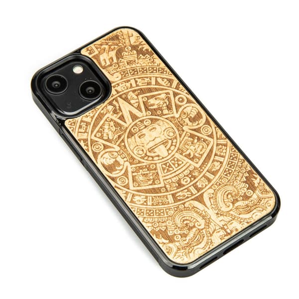 Træetui til iPhone 13 Mini AZTEC KALENDER ANIEGRE