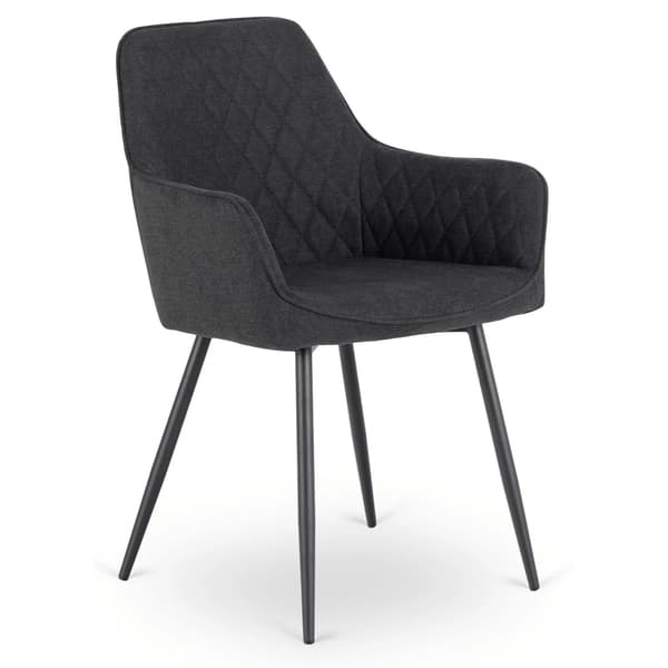 BRESSO 2 Sort Moderne Loft Polstret Spisebordsstol