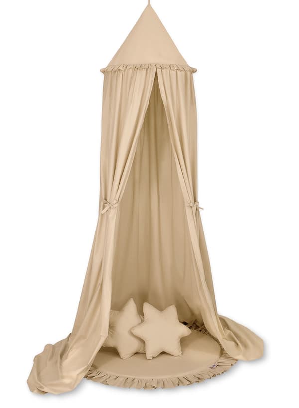 Legemåtte med flæser - beige