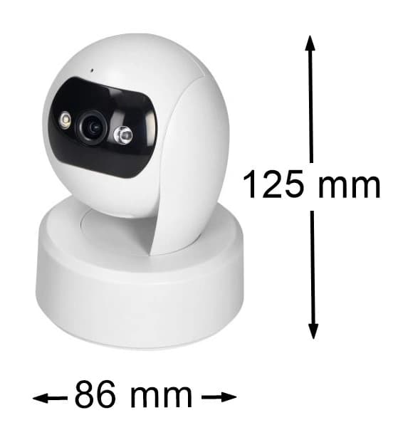Tuya Wi-Fi 4MP Farve Indendørs PTZ Kamera Hukommelse Intercom Hvid