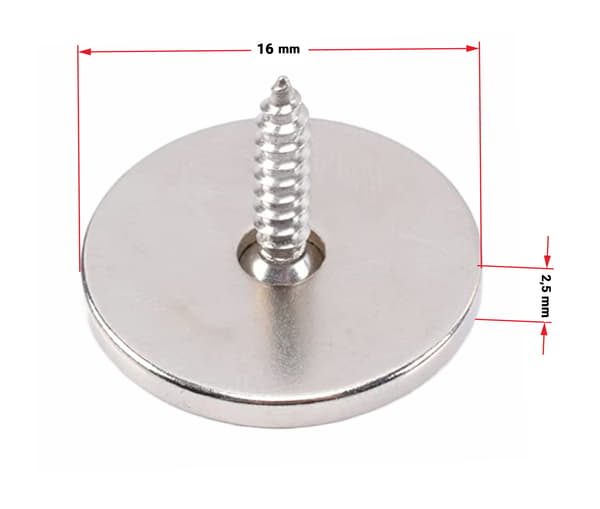 STÅLBRICKA FÖR ANSLUTNING MED MAGNETER 16x2,5mm HUNTER