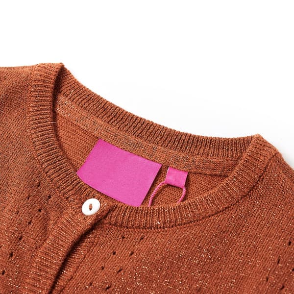 Børnestrikcardigan, cognac, 104