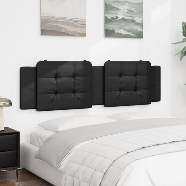 vidaXL hovedgærdehynde, sort, 180 cm, kunstlæder