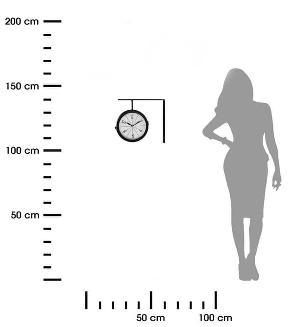 Dubbelsidig klocka på konsol, diameter 20 cm