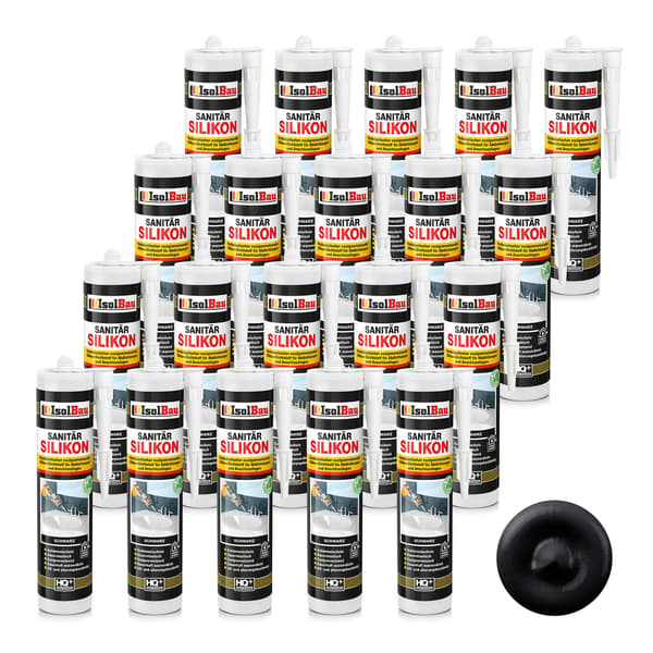 IsolBau Sanitær Silikone Sort Sanitær Silikone 20 x 300ml